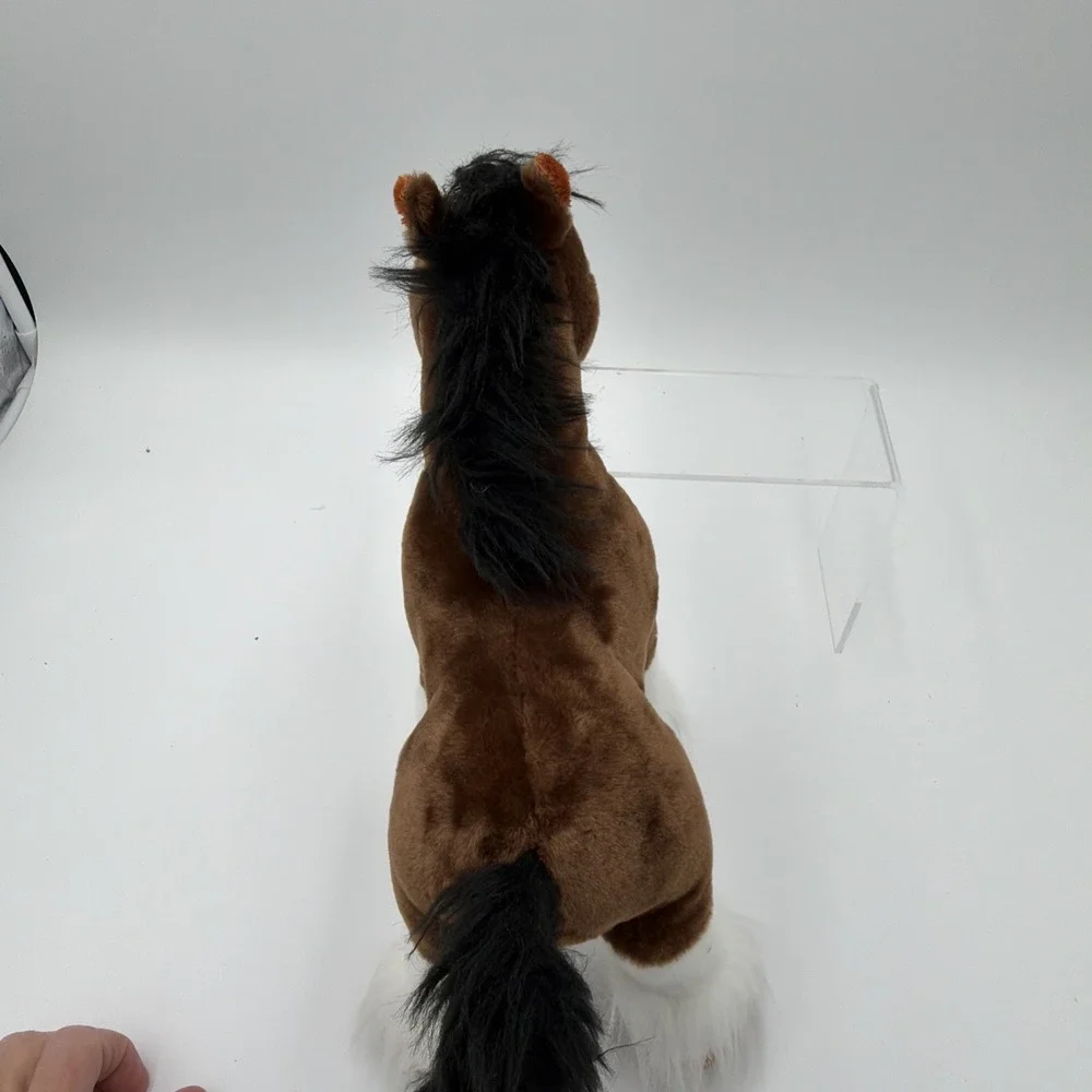Wild Republic Clydesdale Horse Plush Stuffed‎ Animal Brown White With Black Mane